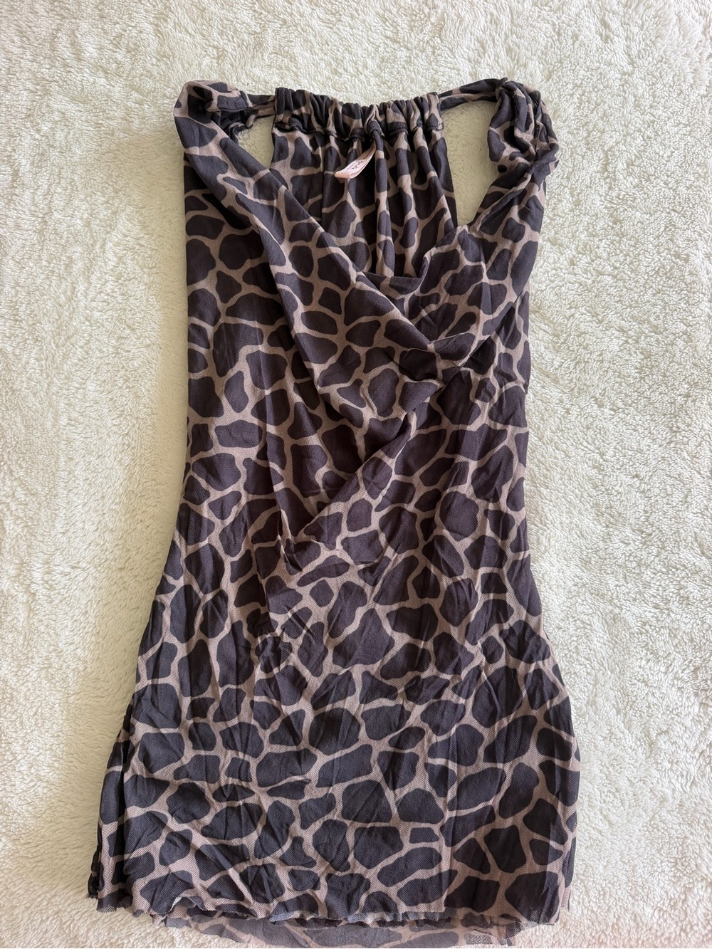 Women's Brown Giraffe-Print Tank Top